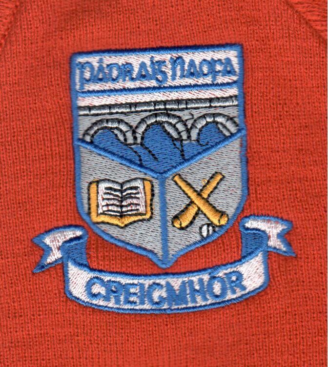CREGMORE NATIONAL SCHOOL/RED CRESTED ROUND NECK SWEAT SHIRT
