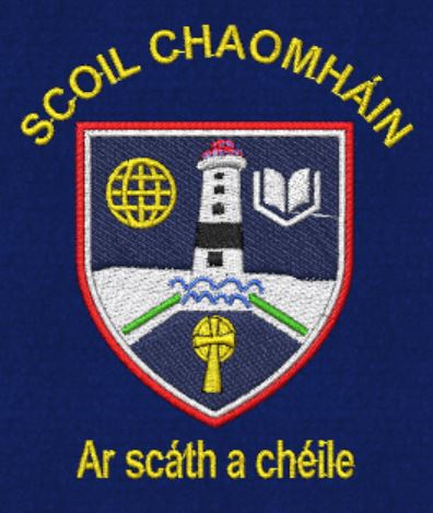 SCOIL CHAOMHAIN INIS OIRR NAVY ROUND NECK SWEATSHIRT